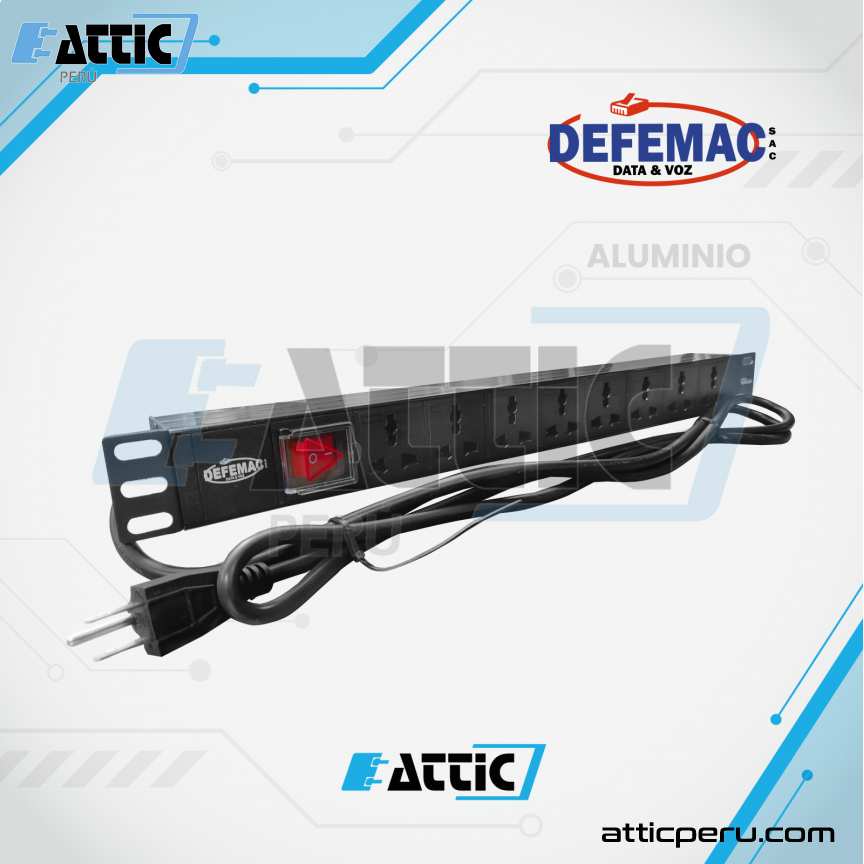 PDU Aluminio 8 Tomas Universal DEFEMAC PD.8029001