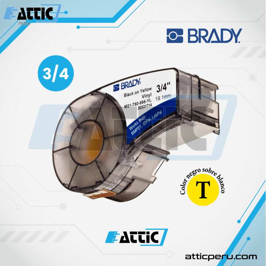 Cartucho BRADY M21-750-595-YL Vinyl Amarillo 3/4