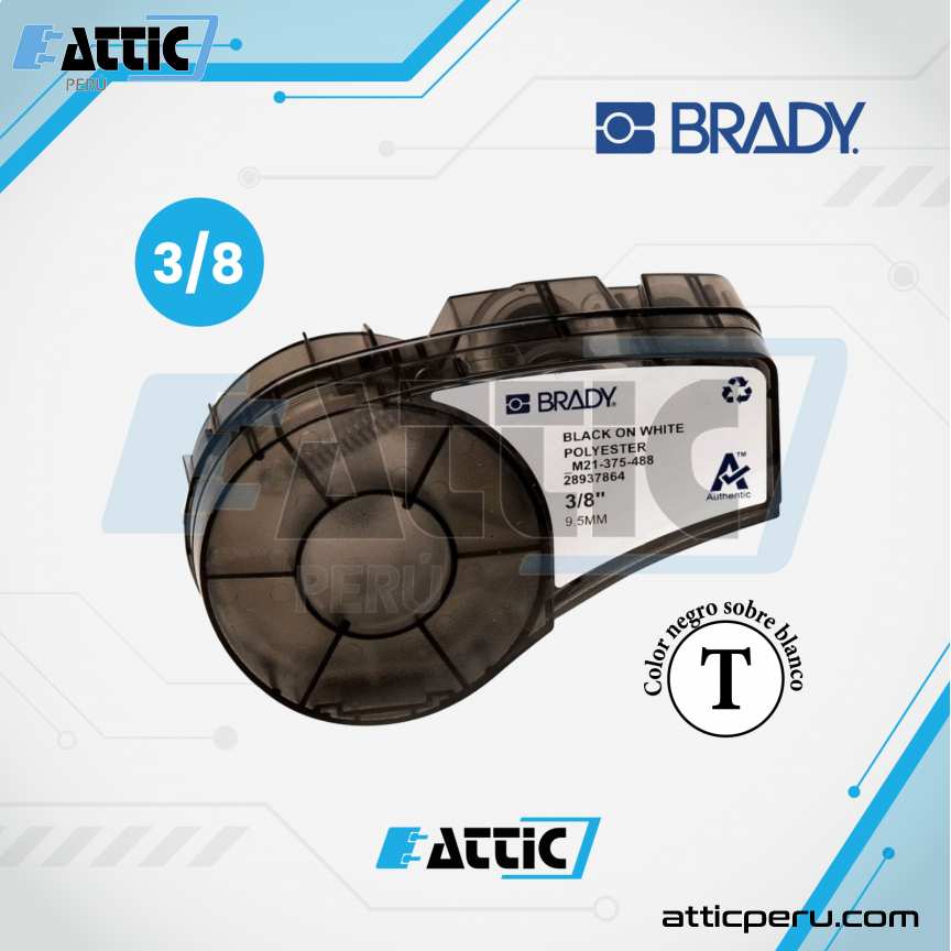 Cartucho BRADY M21-375-488 Vinyl Blanco 3/8´´