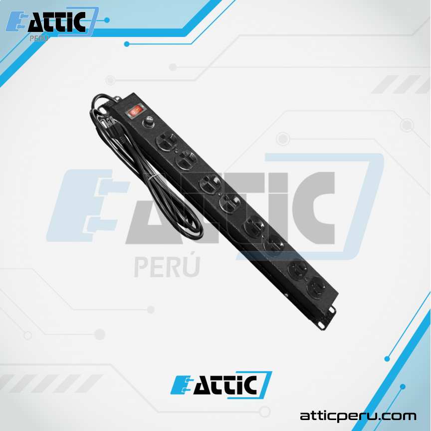 PDU 8 Tomas tipo LEVITON con Switch Pequeño