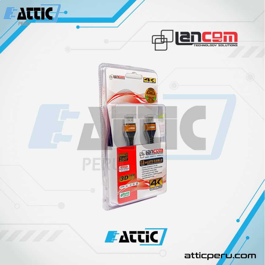 Cable HDMI 2.0 LANCOM 5m 32AWG Dorado ZZ-HAA90-5M