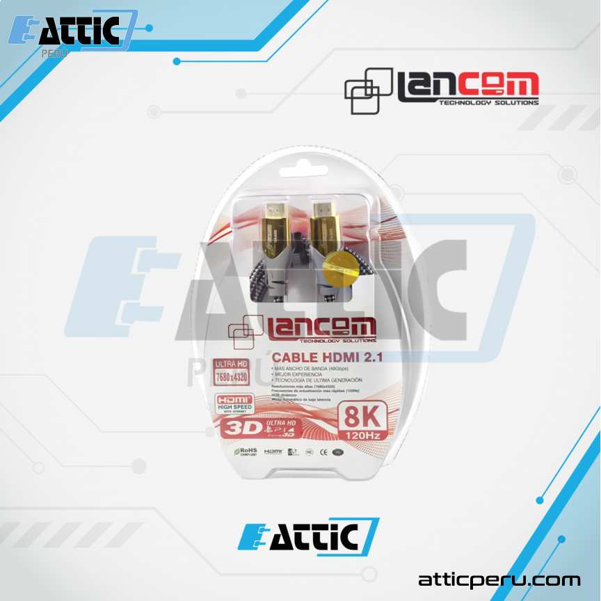 Cable HDMI 2.0 LANCOM 3m 8K Dorado ZZ-HAA05-3M