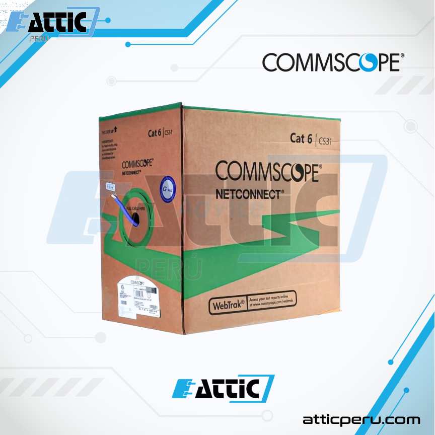 Cable UTP COMMSCOPE Cat 6 4x23 Gris 884022314/10