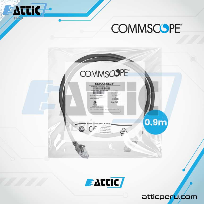 Patch Cord UTP Cat6 COMMSCOPE 0.9m Negro NPC06UVDB-BK003F