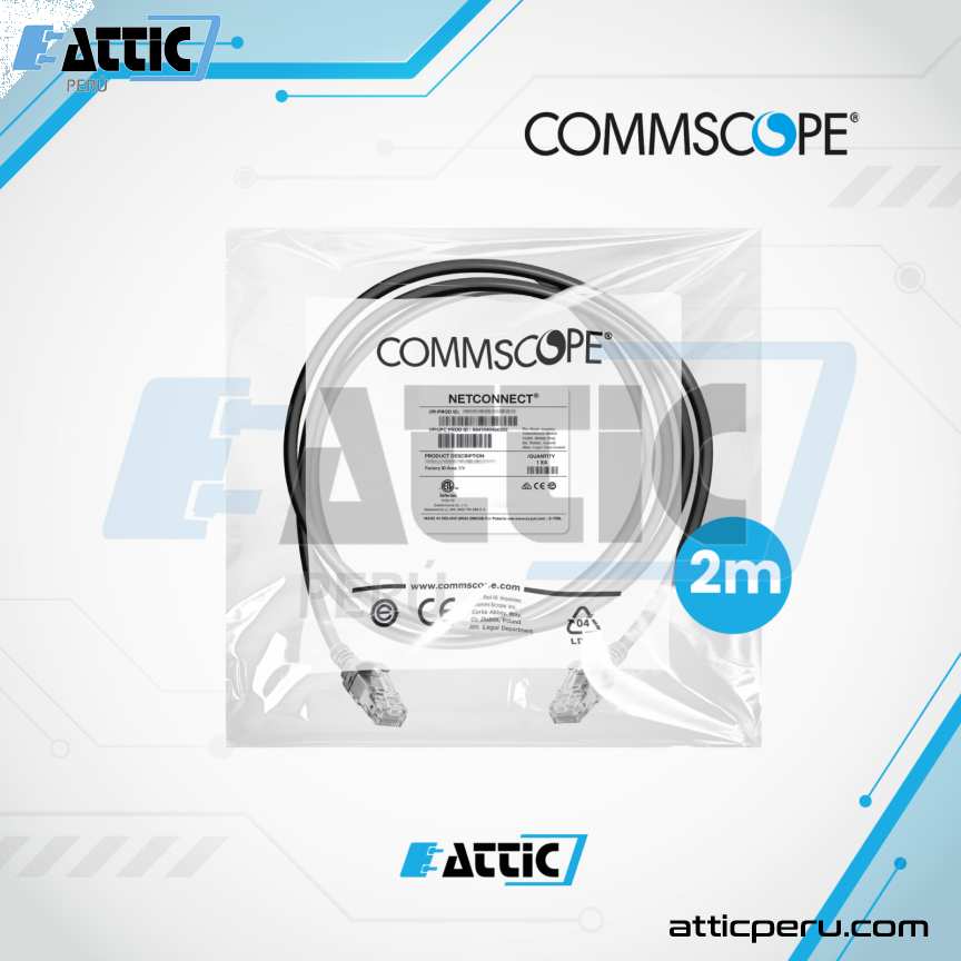 Patch Cord UTP Cat6 COMMSCOPE 2m Negro NPC06UVDB-BK007F