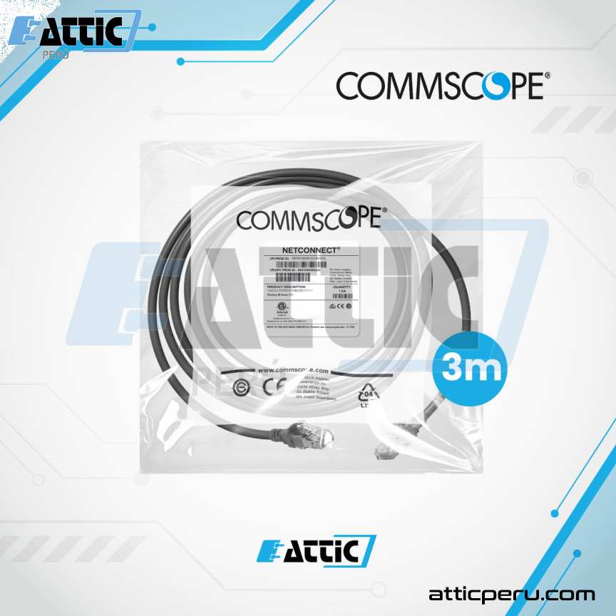 Patch Cord LSZH Cat6 COMMSCOPE 3m Negro NPC06UZDB-BK003M