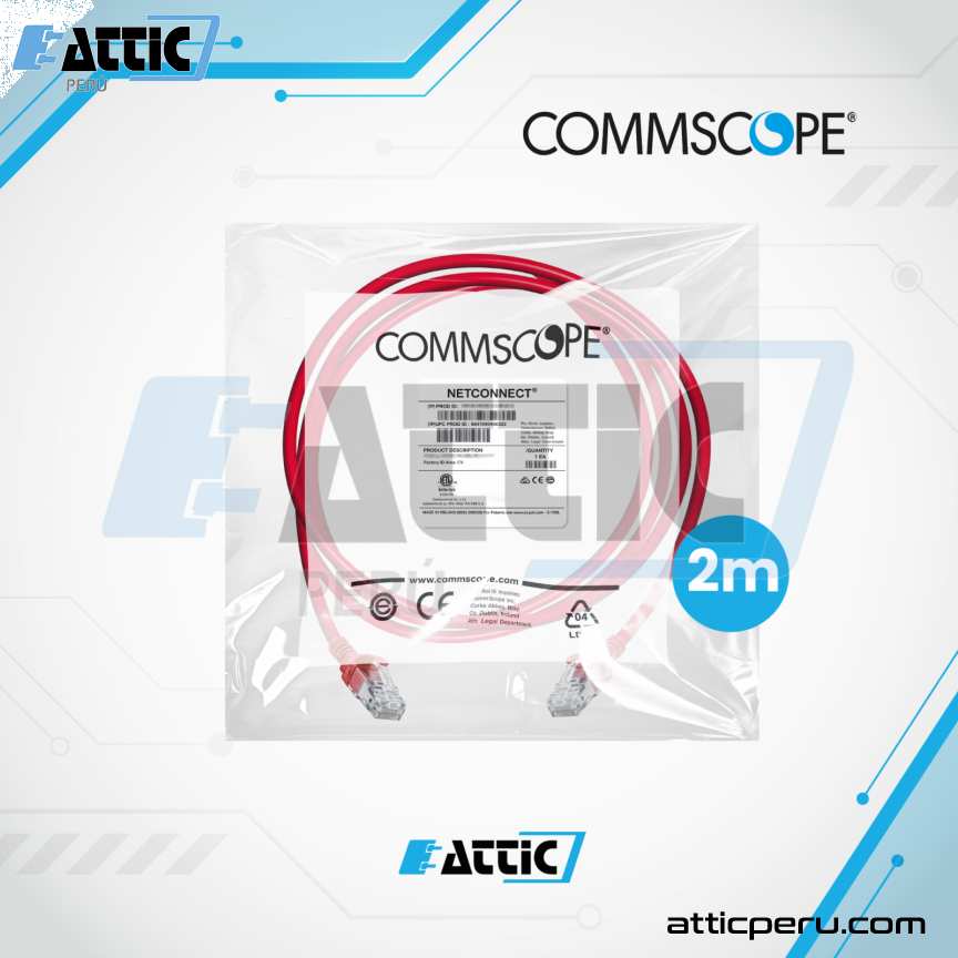 Patch Cord LSZH Cat6 COMMSCOPE 2m Rojo NPC06UZDB-RD002M