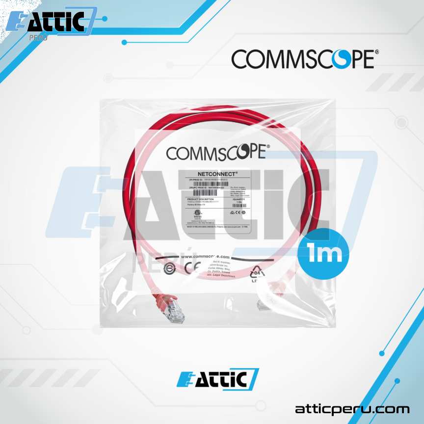 Patch Cord COMMSCOPE Cat 6A S/FTP 1m Rojo NPC6ASZDB-RD001M