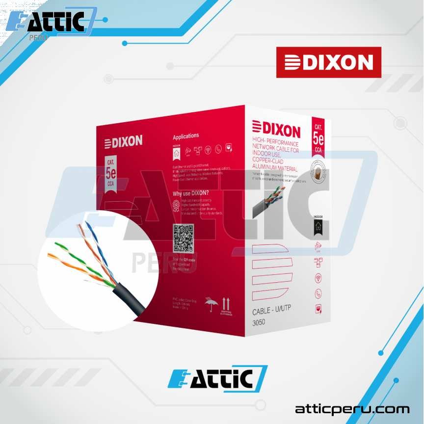 Cable UTP Dixon Cat 5e CCA 4x24 Interior Negro 3050BK