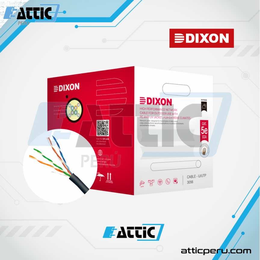 Cable UTP Dixon Cat 5e CCA 4x24 Exterior Negro 3056
