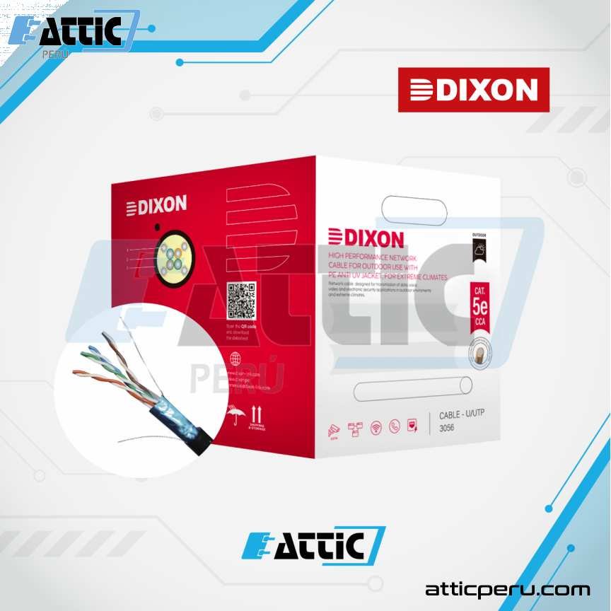 Cable F/UTP Dixon Cat 5e CCA 4x24 Exterior 3057 Gris