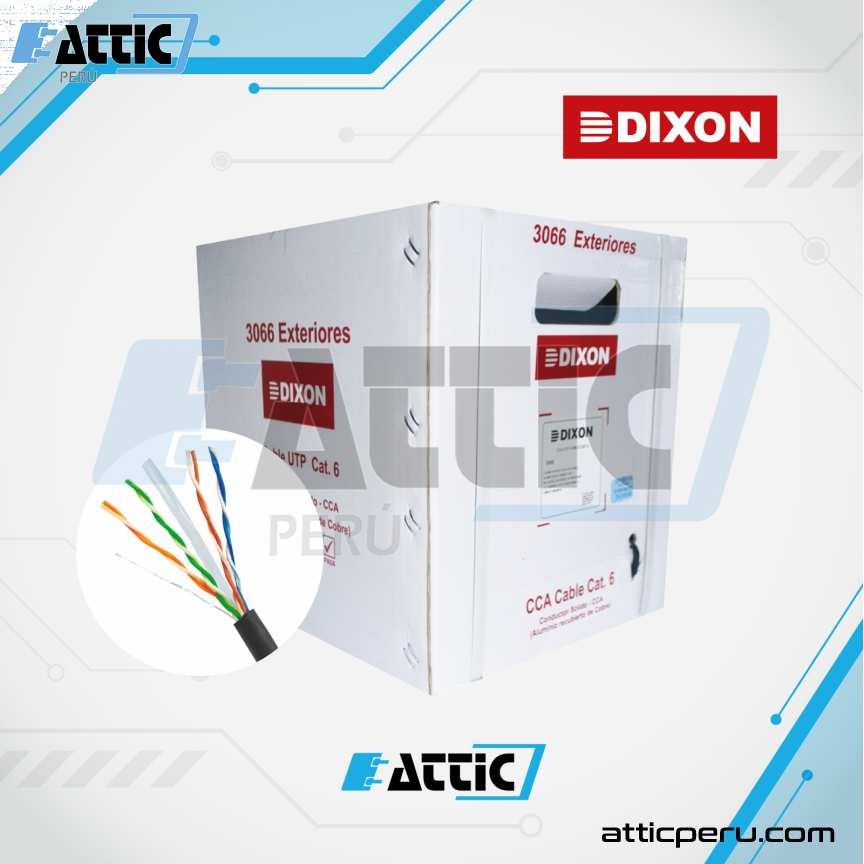 Cable UTP Dixon Cat 6 CCA 4x23 Exterior Negro 3066