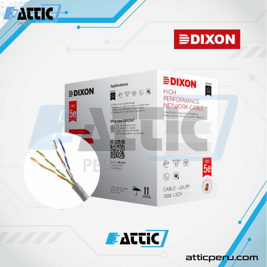 Cable UTP Dixon Cat 5e 4x25 Interior Gris 7060/25 LSZH