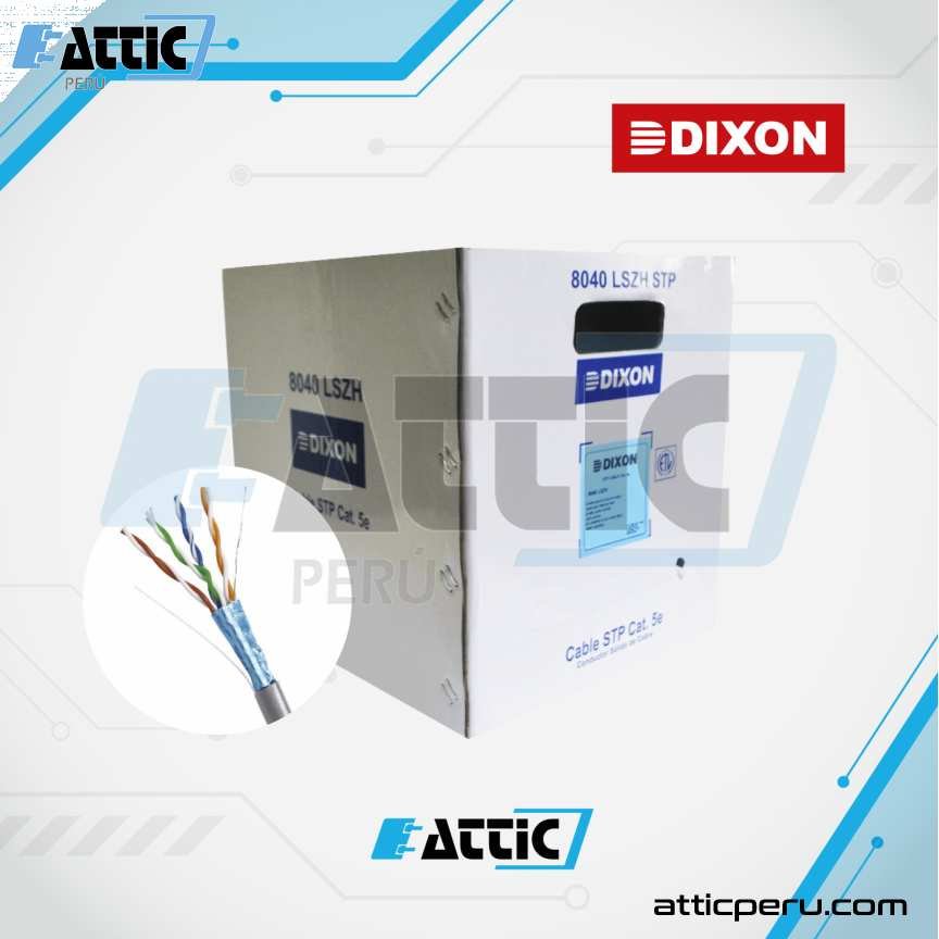 Cable F/UTP Dixon Cat 5e Cobre 4x24 Interior Gris 8040 LSZH