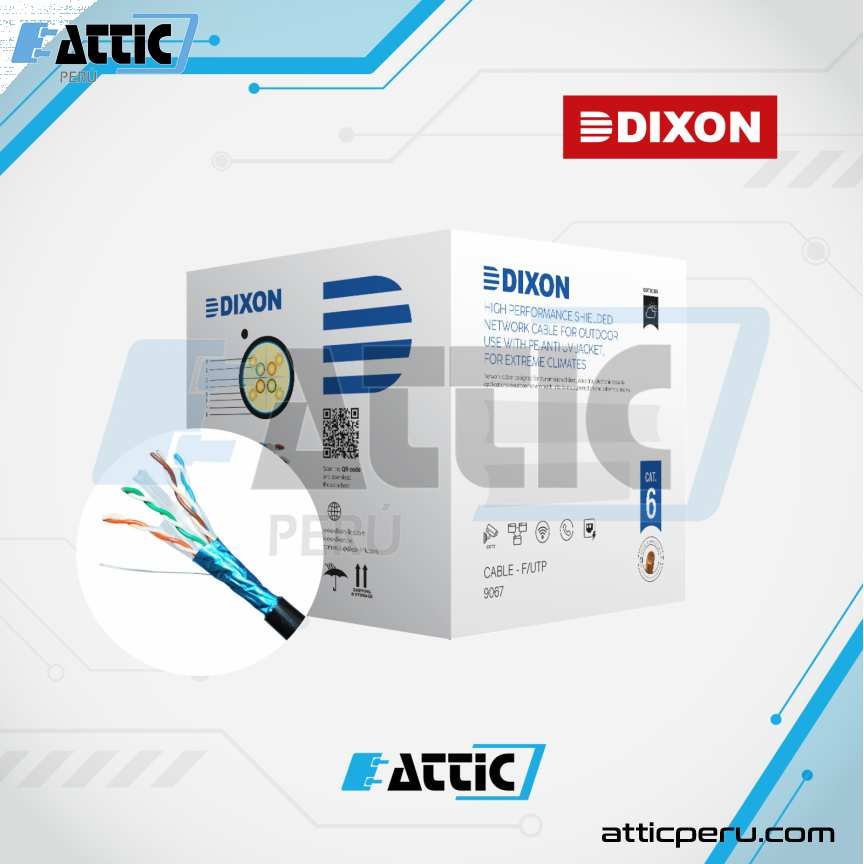 Cable UTP Dixon Cat6 Cobre 4x23 Exterior Negro 9067