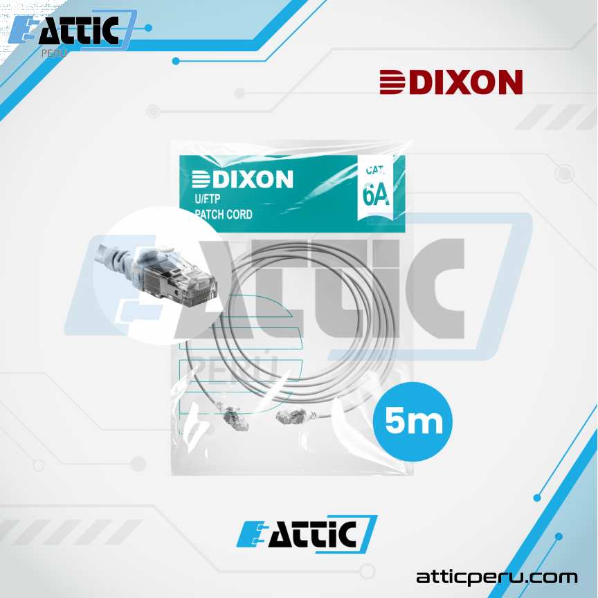 Patch Cord LSZH Cat6A DIXON 5m Blanco 6A-CBHC-WH5