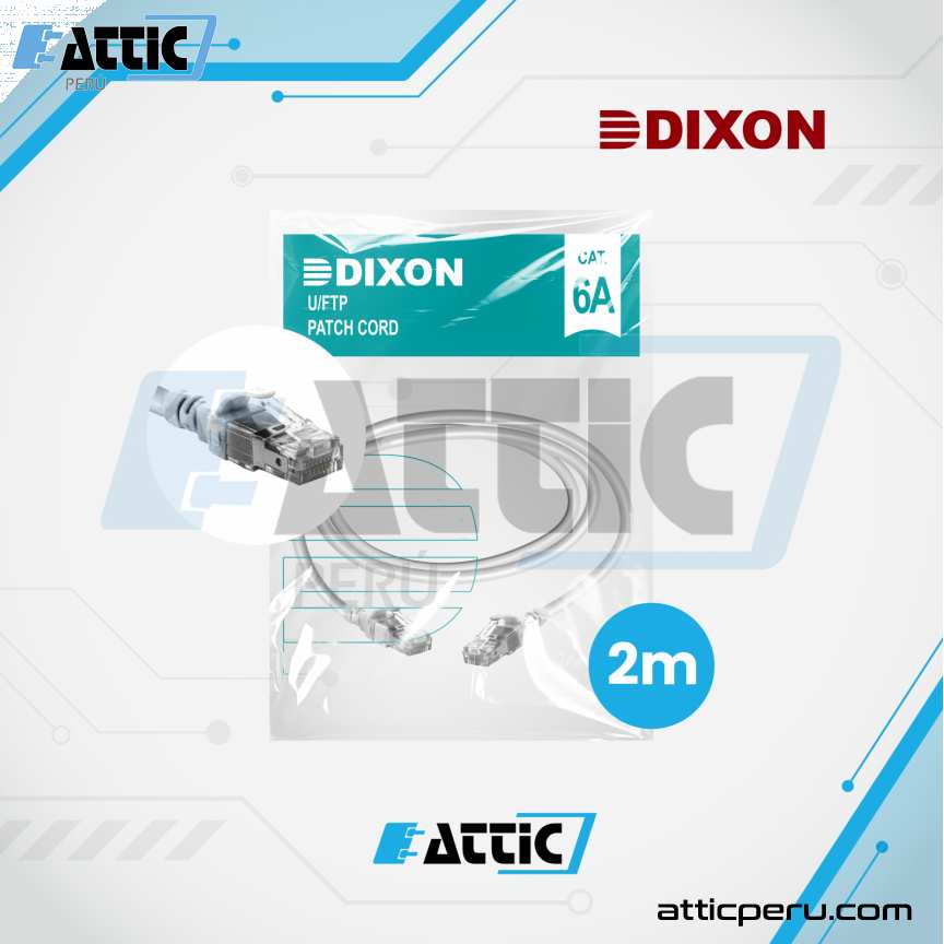 Patch Cord LSZH Cat6A DIXON 2m Blanco 6A-CBHC-WH2
