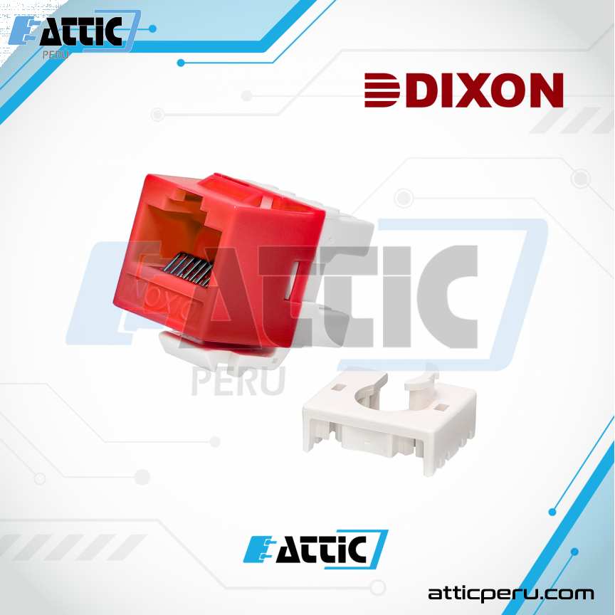 Jack RJ45 Cat6 Poncheo Tipo SLIM DIXON Rojo KJ88-C6-US/RD