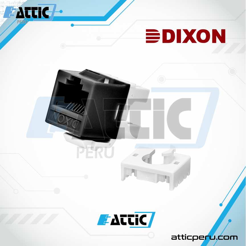 Jack RJ45 Cat6 Poncheo Tipo SLIM DIXON Negro KJ88-C6-US/BK