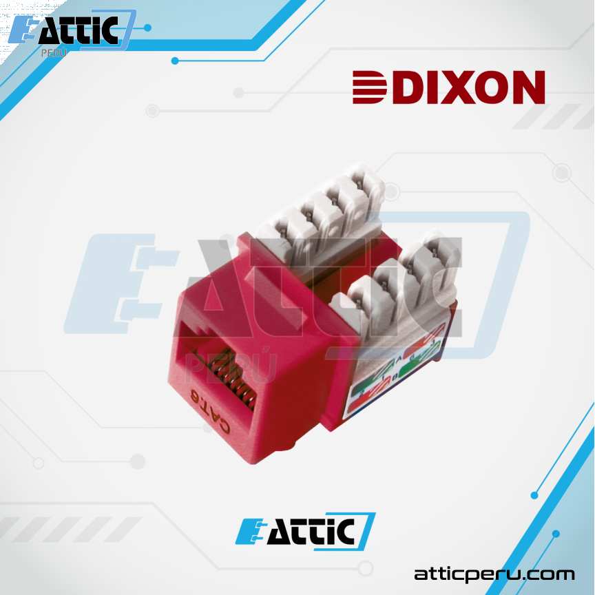 Jack RJ45 Cat6 Poncheo DIXON Rojo KJ8-C6-US/RDN