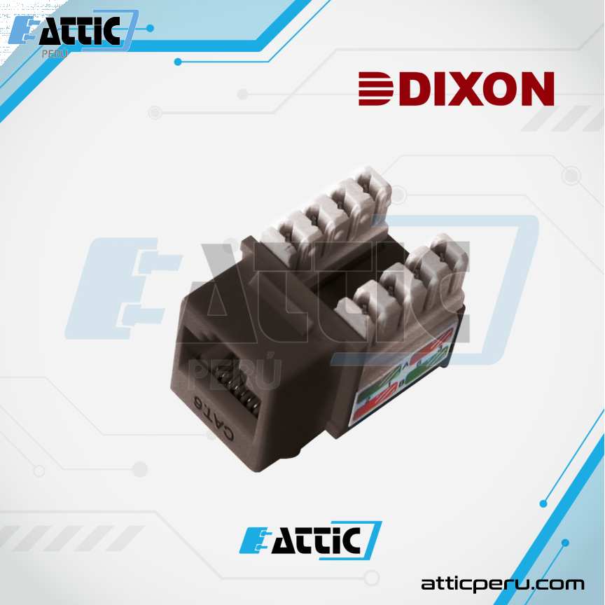 Jack RJ45 Cat6 Poncheo DIXON Negro KJ8-C6-US/BKN