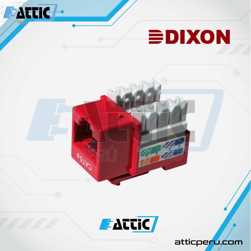 Jack RJ45 Cat5e Poncheo DIXON Rojo KJ8-CE-US/RDN