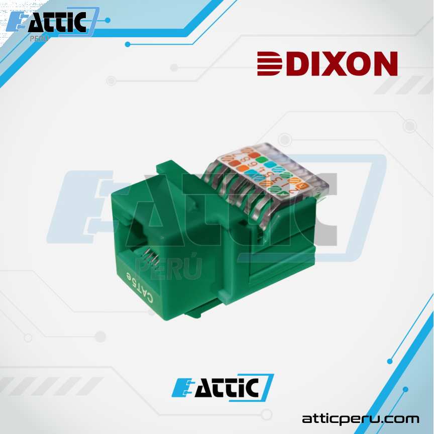 Jack RJ45 Cat5e Presión DIXON Verde KJ7-CE-US/GNN