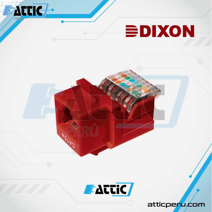 Jack RJ45 Cat5e Presión DIXON Rojo KJ7-CE-US/RDN