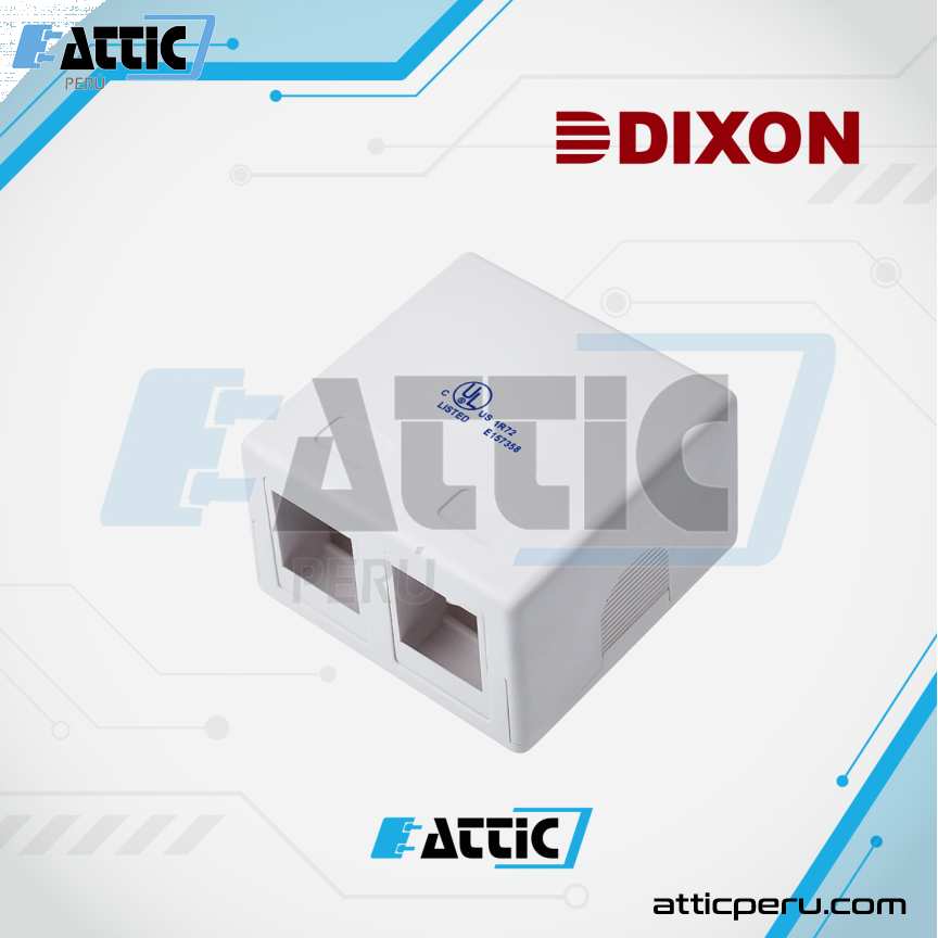 Roseta Adosable 2 Puertos DIXON JE302/WH