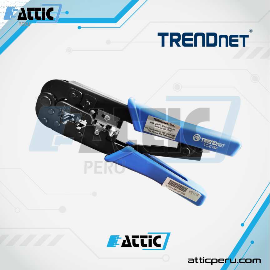 Herramienta TRENDNET TC-CT68 para crimpear, cortar y pelar RJ-11/RJ-45