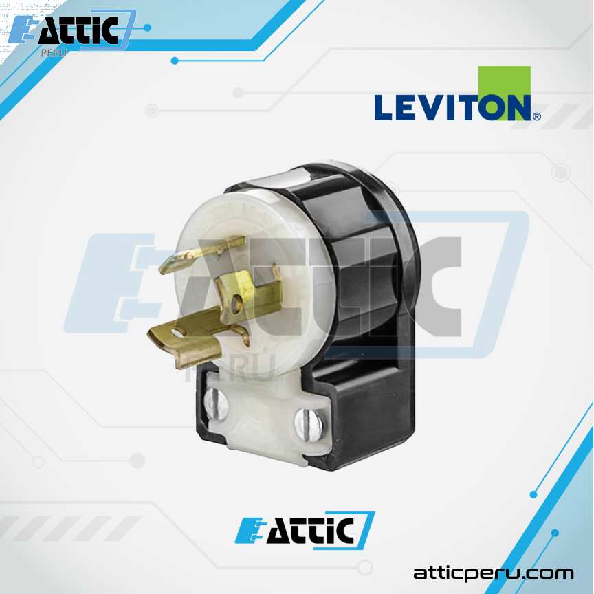 LEVITON 4570-CA Enchufe Angular 15A 250V NEMA L6-15P