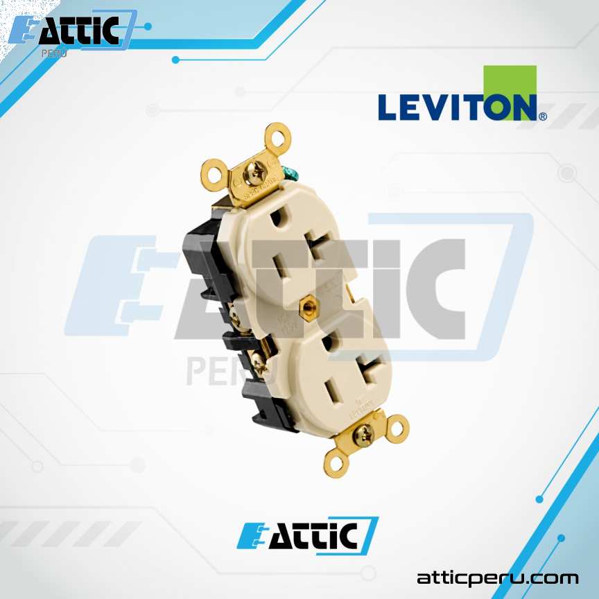Tomacorriente Dúplex Industrial 20A 125V LEVITON Marfil 5362-I