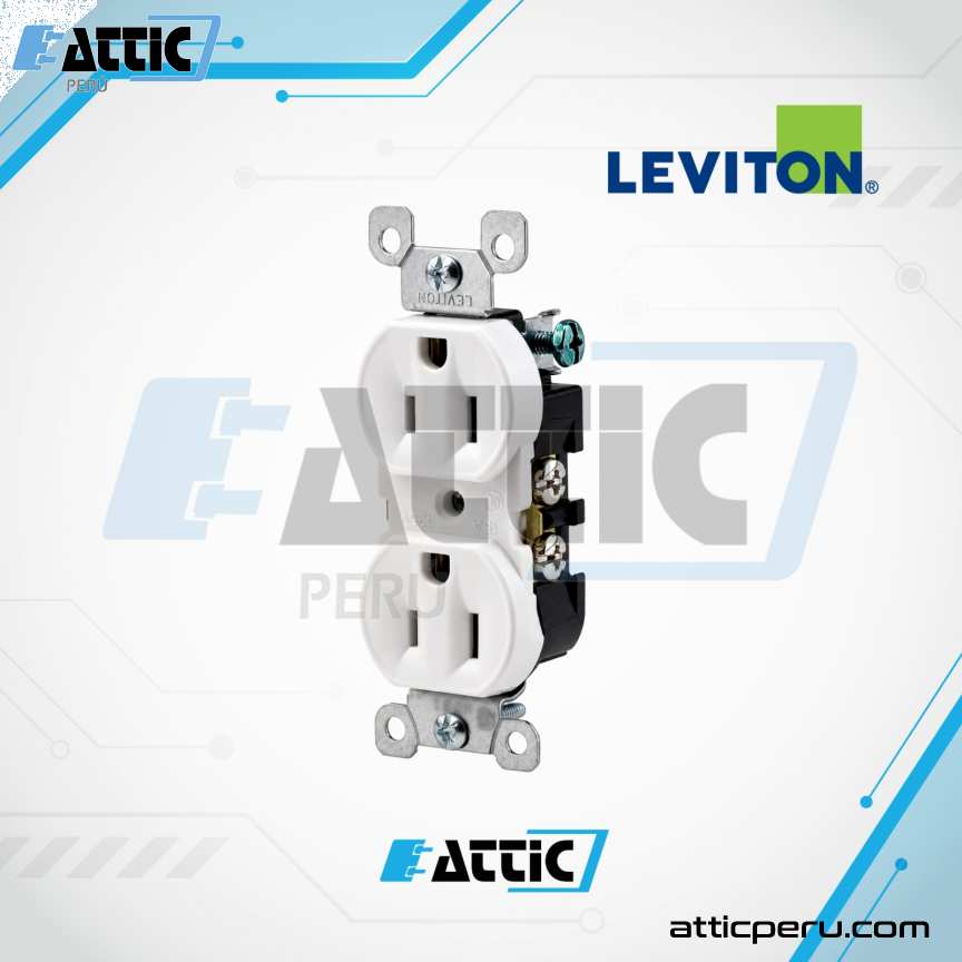 Tomacorriente Dúplex Residencial 15A 125V LEVITON Blanco 5320-WCP