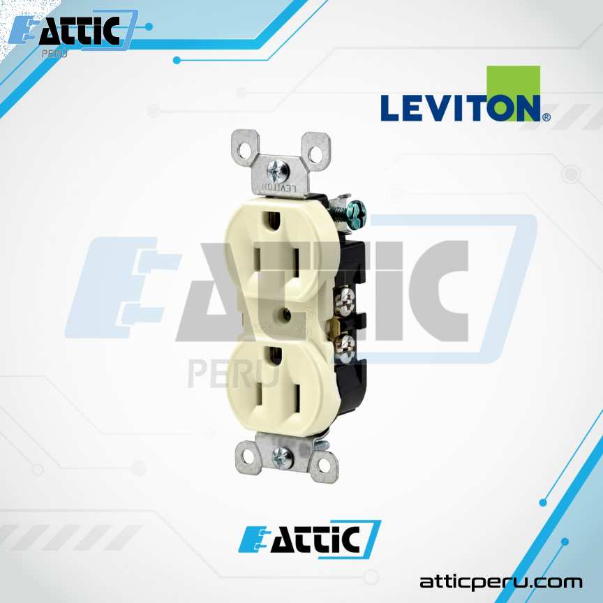 Tomacorriente Dúplex Residencial 15A 125V LEVITON Marfil 5320-ICP