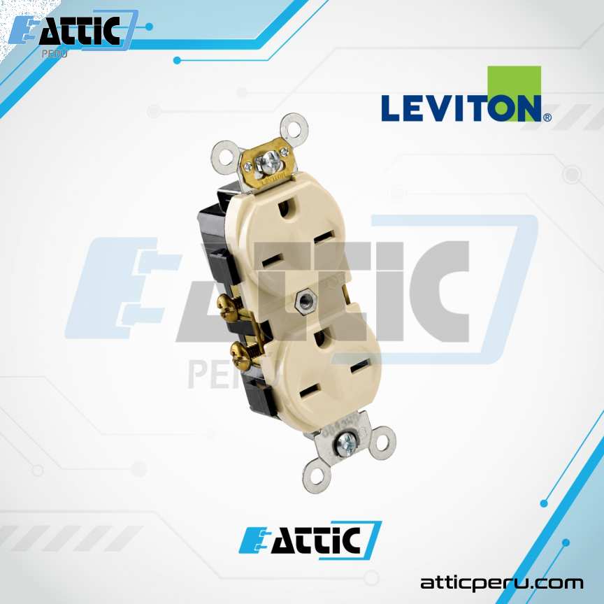 Tomacorriente Dúplex Comercial 15A 250V LEVITON Marfil 5028-I