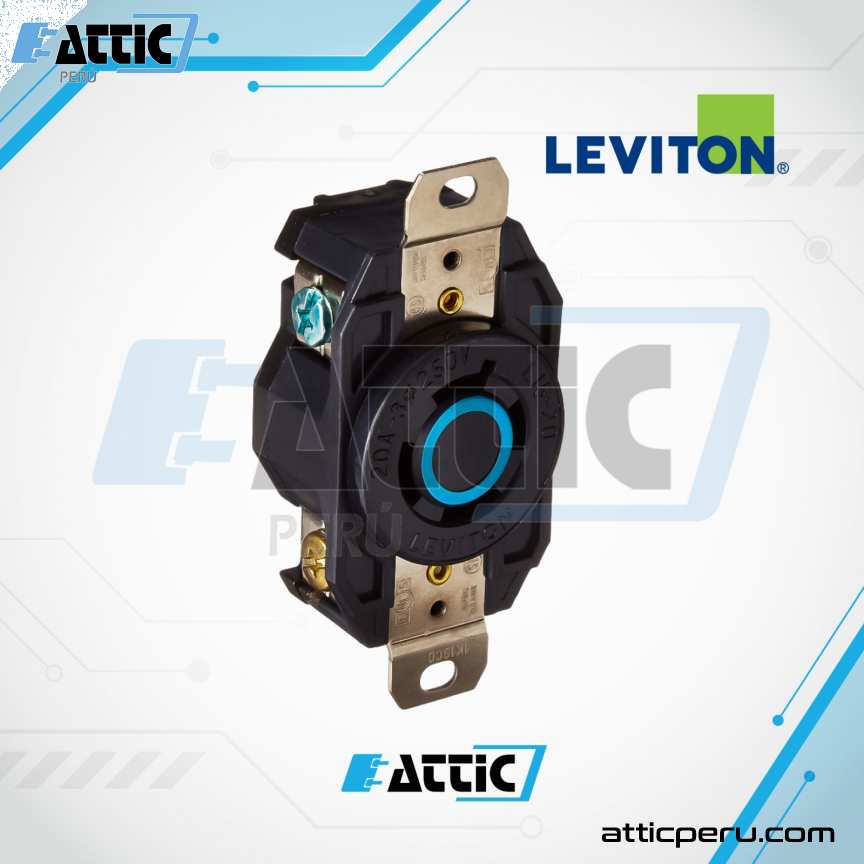 LEVITON 2420 Tomacorriente Empotrado 20A 250V NEMA L15-20R