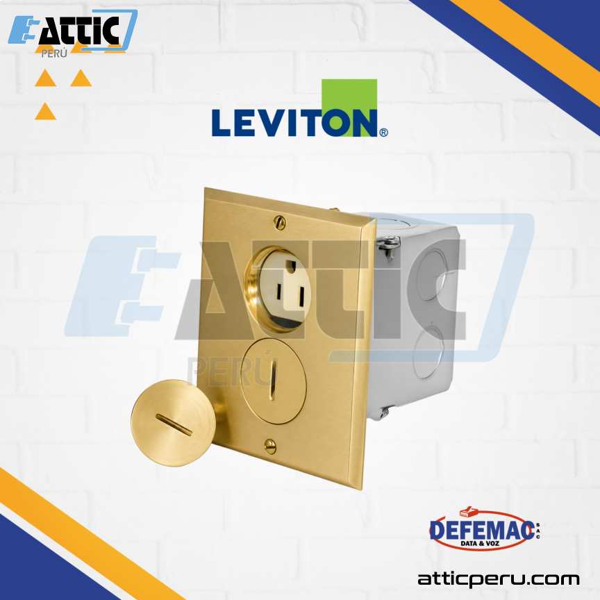 LEVITON 25249-FBA Caja de Piso Doble 15 A 125 V NEMA 5-15R