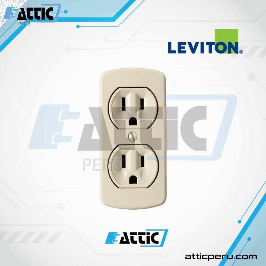 Tomacorriente Doble Empotrable 15A 125V LEVITON Marfil 91-I