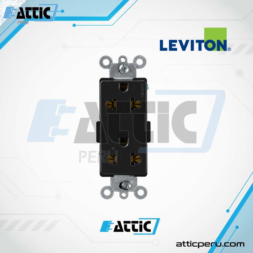 Tomacorriente Dúplex Decora 15A 125V LEVITON Negro 5835-E