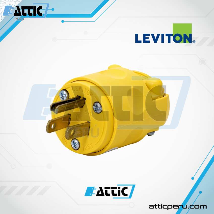LEVITON 515-PV Enchufe aéreo 15A 125V línea a tierra Amarillo