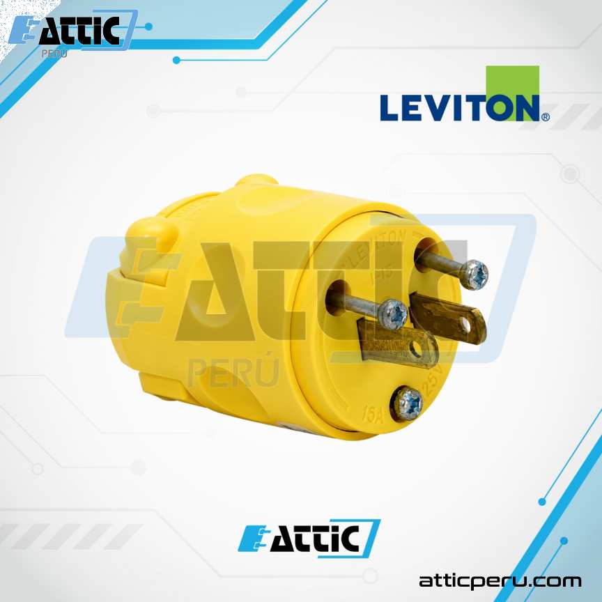 LEVITON 115PV Enchufe Aéreo Simple 15A 125V Amarillo