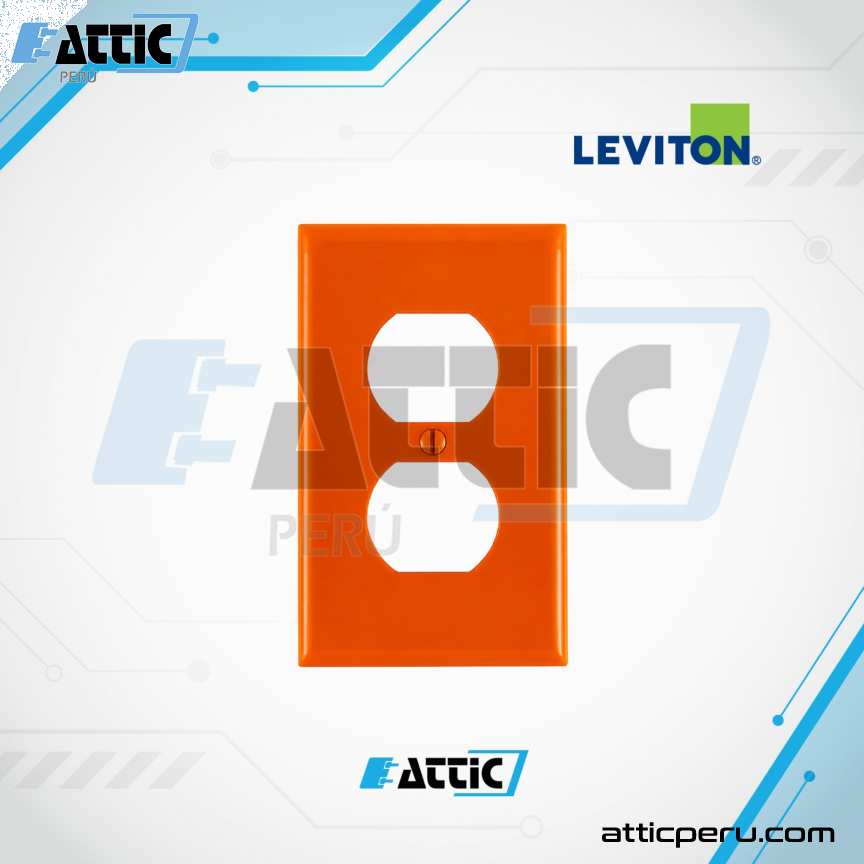 Placa de Pared Dúplex Naranja LEVITON Nylon 80703-ORG