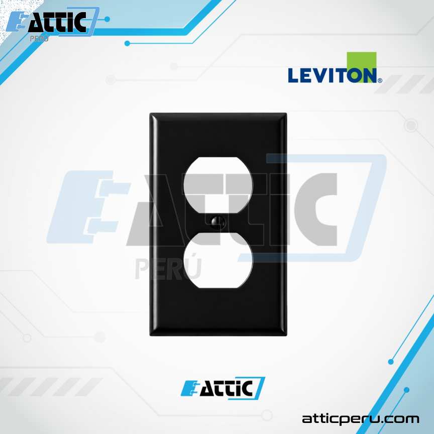 Placa de Pared Dúplex Negro LEVITON Nylon 80703-E