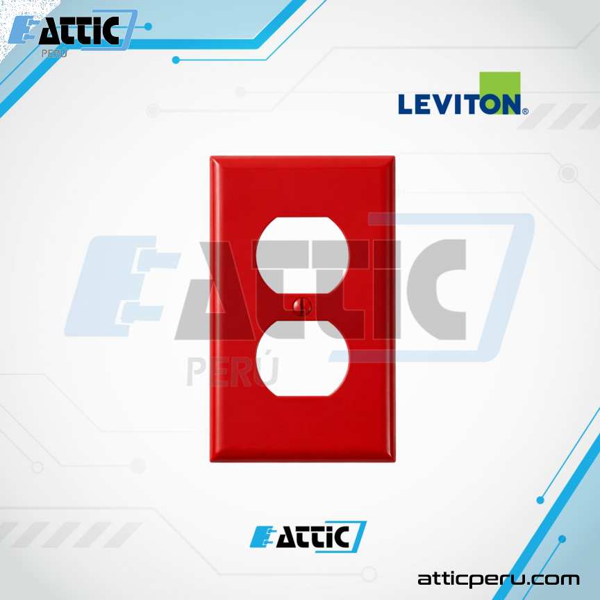 Placa de Pared Dúplex Rojo LEVITON Nylon 80703-R