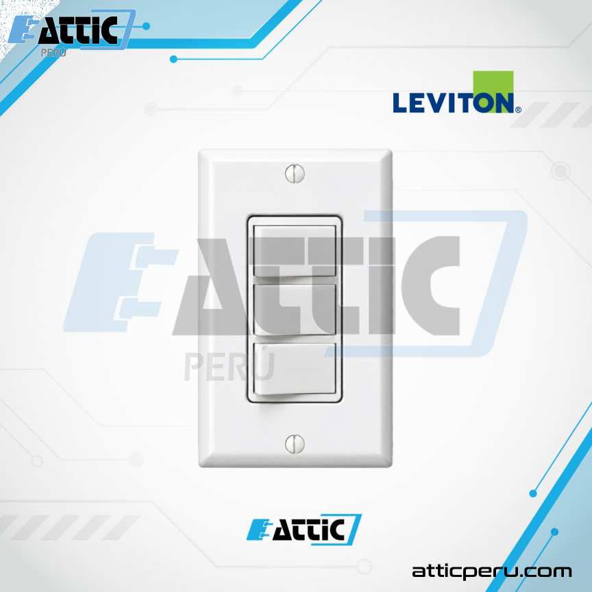 Interruptor Triple LEVITON Decora 15A 250V Blanco 1755-2W