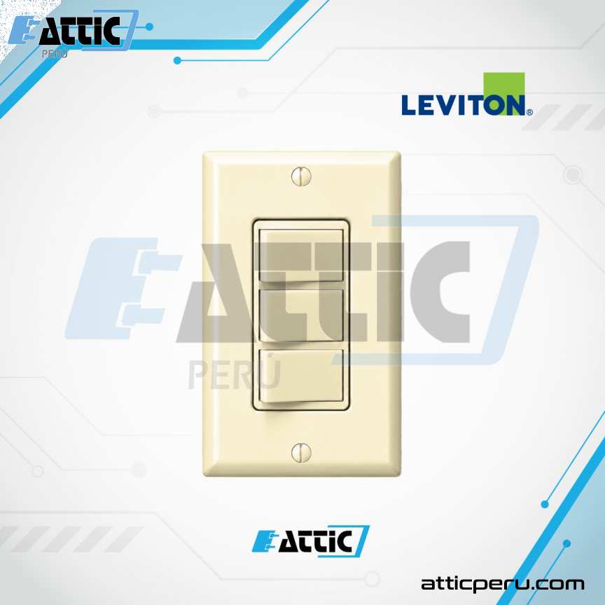Interruptor Triple LEVITON Decora 15A 250V Marfil 1755-I