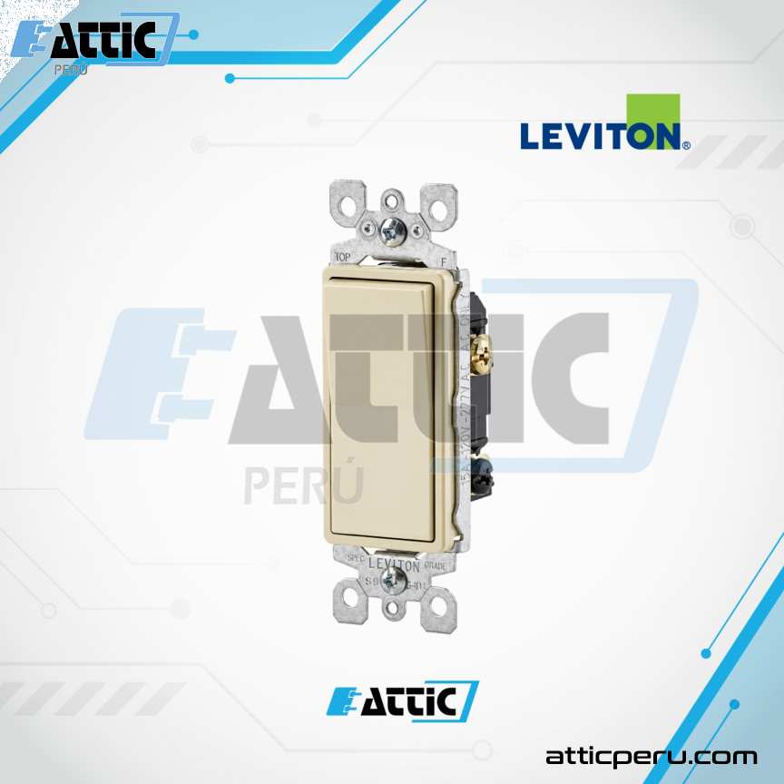 Interruptor 3 Vías LEVITON Decora 15A Marfil 5603-2I