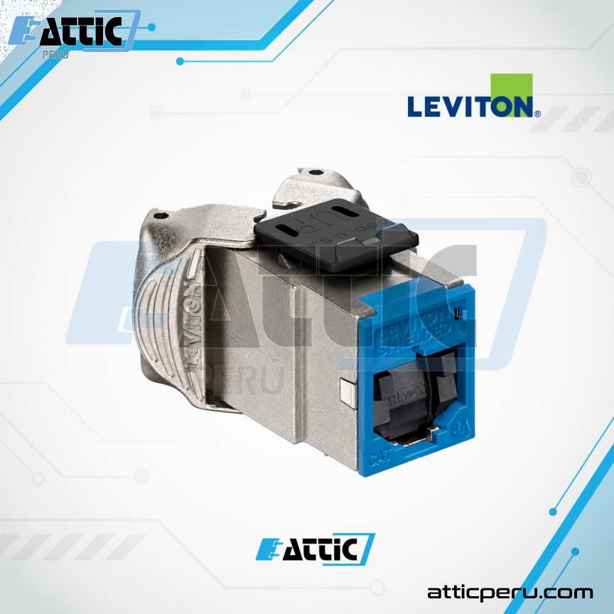 Conector Jack Cat 6A Blindado QUICKPORT ATLAS-X1 Azul 6ASJK-SL6
