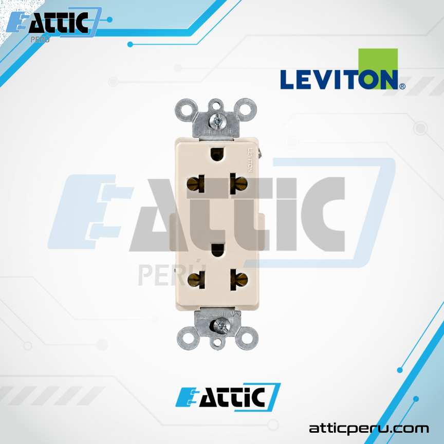 Tomacorriente Dúplex Decora 15A 125V LEVITON Almendra 5835-T