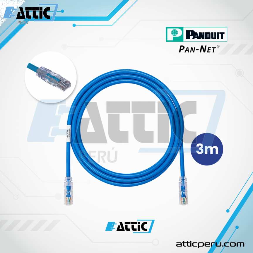 Patch Cord Cat6 24AWG 3m Azul Panduit PANNET UTPSPL2MBUY